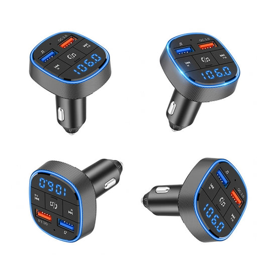 QC3.0 Fast Charge Car Bluetooth MP3 Player Car FM Transmitter(Black) by buy2fix