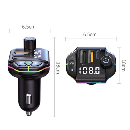 A10 Colorful Atmosphere Light FM Bluetooth Transmitter Car Charger by buy2fix