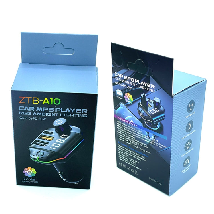 A10 Colorful Atmosphere Light FM Bluetooth Transmitter Car Charger by buy2fix