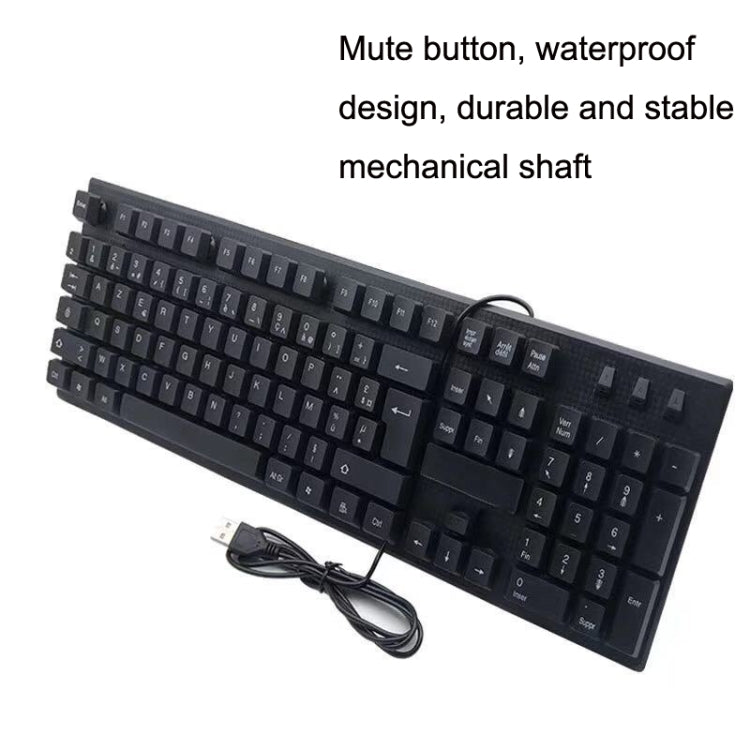 108 Keys Computer USB Wired Keyboard, Cable Length: 1.5m(French) by buy2fix