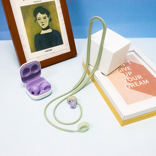 2 PCS Bluetooth Earphone Silicone Anti-Lost Cord For Samsung Glaxy Buds 2(Luminous Fragrant Green) by buy2fix