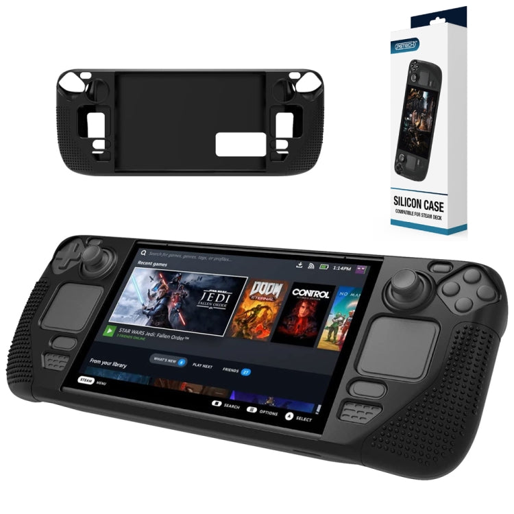 PGTECH Game Console Silicone Case With Anti-Slip Particles for Steam Deck(Black) by buy2fix