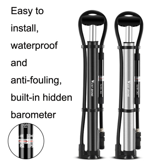 WEST BIKING YP0711122 Portable Bicycle High Pressure Pump(Silver) by WEST BIKING