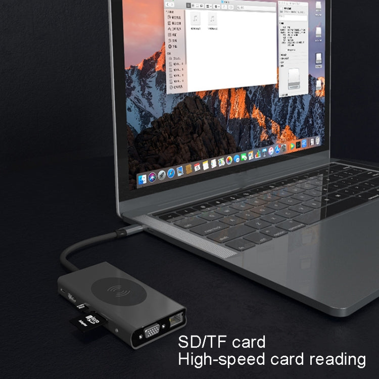 BX13V 13 In 1 Type-C Docking Station Wireless Charging Hub by buy2fix