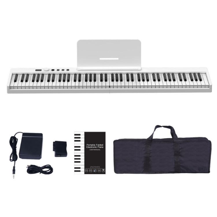 88-Key Portable Smart Folding Electric Piano, EU Plug(PJ88C Black) by buy2fix