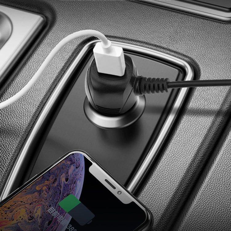 2 PCS Car Charger Fast Charging Driving Recorder Supply Line, Style: 1A+2A(Mini Left Bend) by buy2fix