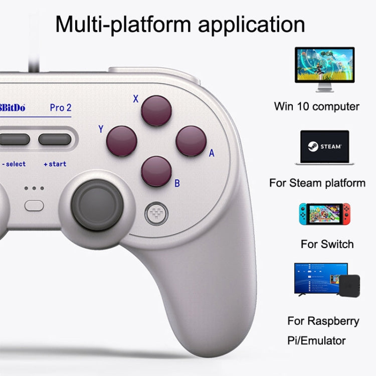 8Bitdo Pro 2 Wired Gamepad For Switch(White) by 8Bitdo