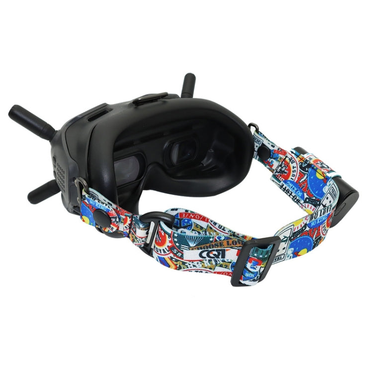 Flight Video Glasses Graffiti Color Headband Fixed Strap For DJI FPV Goggles V2 Strap + Power Line by buy2fix