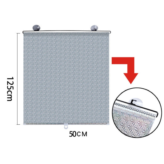 Suction Cup Car Shade Curtain Window Telescopic Roller Blind, Size: 50x125cm Silver Laser by buy2fix