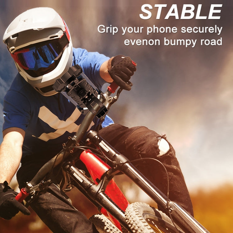 L101+M011 Outdoor Cycling Mechanical Locking Phone Holder(Red) by buy2fix