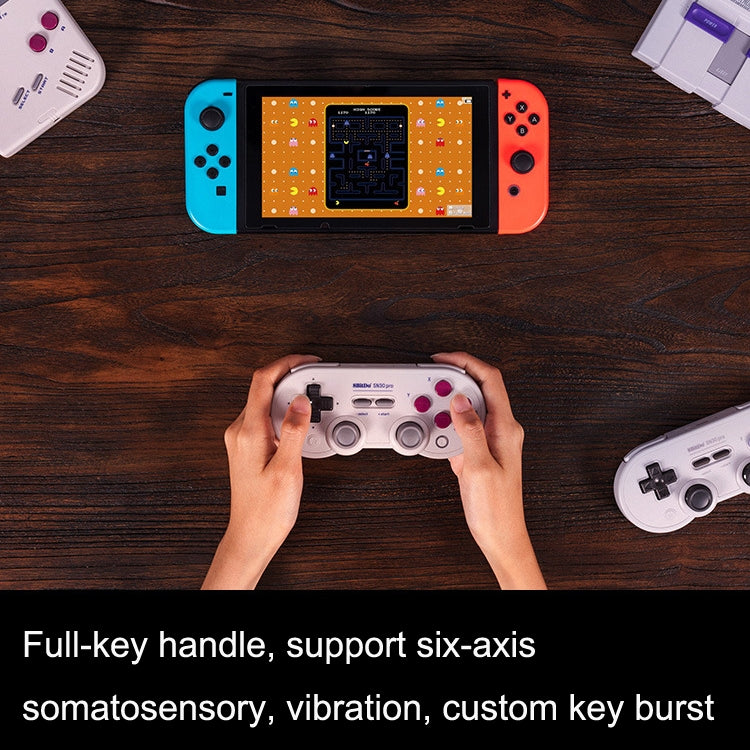 8Bitdo SN30ProG Vibration Burst Somatosensory Wireless Bluetooth Gamepad For Switch(Light Gray) by 8Bitdo