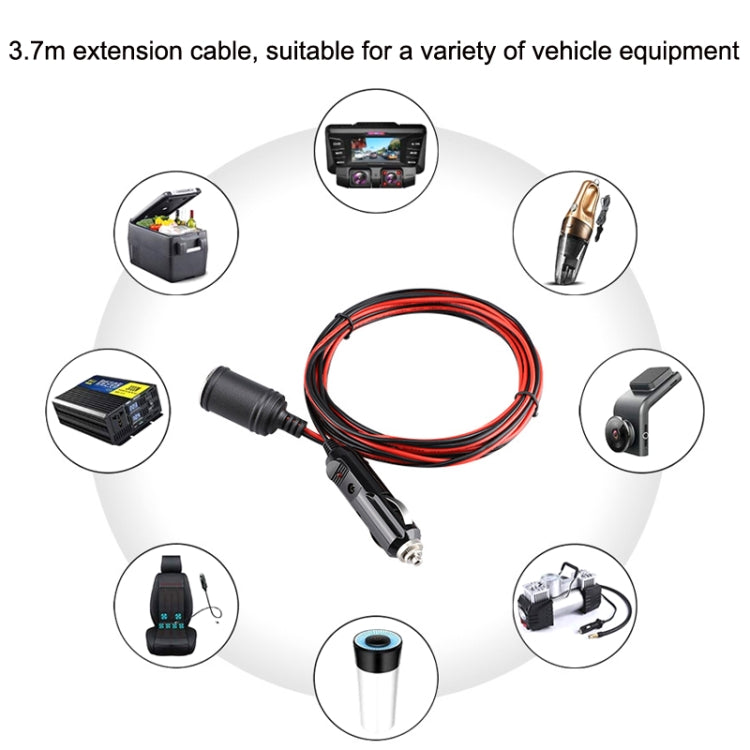 12-24V Car Cigarette Lighter Plug Extension Line, Cable Length 3.7m by buy2fix