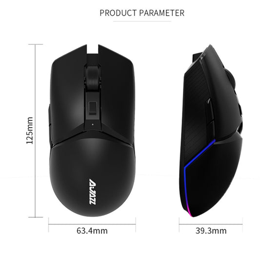 Ajazz I309Pro 1600 DPI 8 Keys Dual Mode Gaming Wireless Bluetooth Mouse(Black) by Ajazz