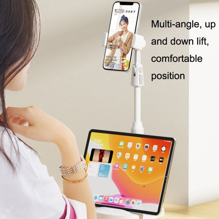 Desktop Live Mobile Phone Telescopic Folding Bracket(Ivory White) by buy2fix