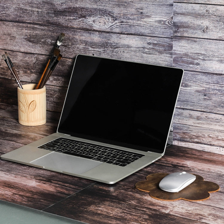 CONTACTS FAMILY Crazy Horse Leather Retro Petal Office Mouse Pad(Coffee) by CONTACTS FAMILY