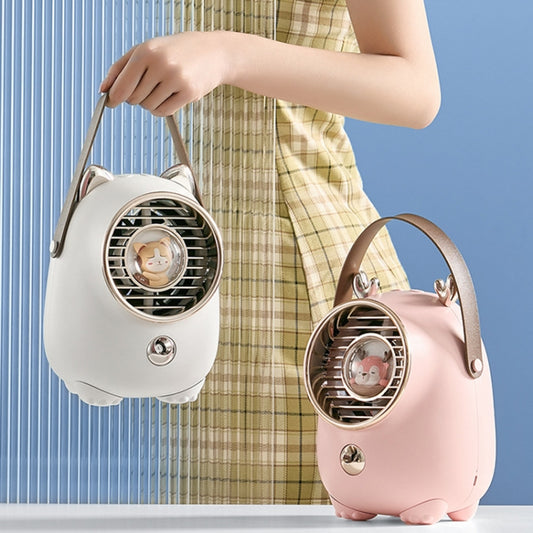 Turbine Water Cold Fan USB Desktop Humidity Spray Small Fan(Elk Pink 2000 mAh) by buy2fix