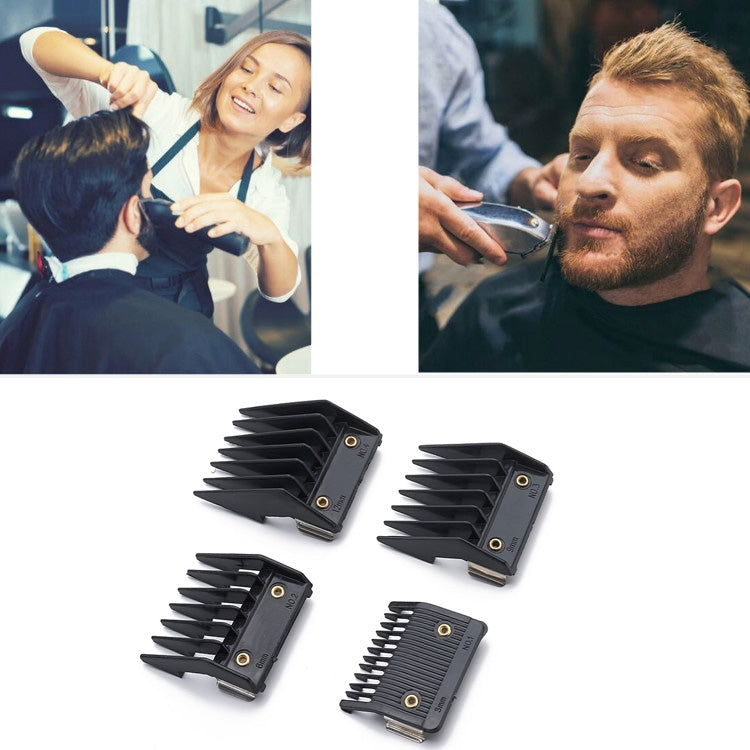 4 In 1 Hair Clipper Limit Comb Barber Tool Accessories(Black) by buy2fix