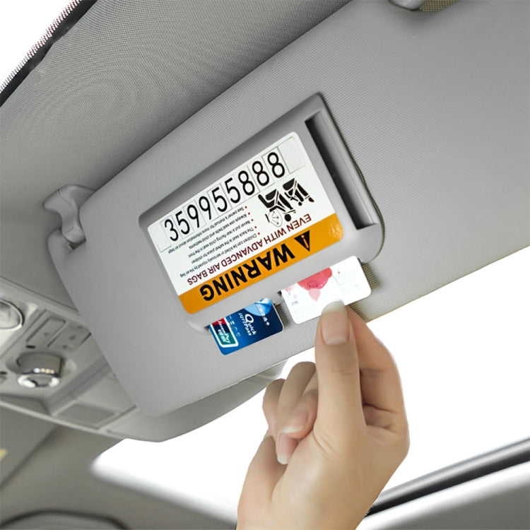 Car Sun Visor Card Holder Pass Fuel Card Holder Parking Number Card(Gray Bagged) by buy2fix