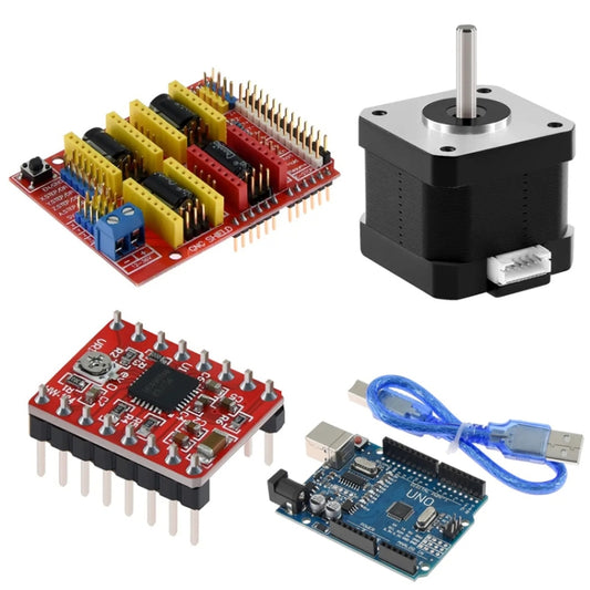 3D Printer Accessories CNC V3 + UNO R3 Improved Version + A4988 Driver + Step Motor Kit by buy2fix