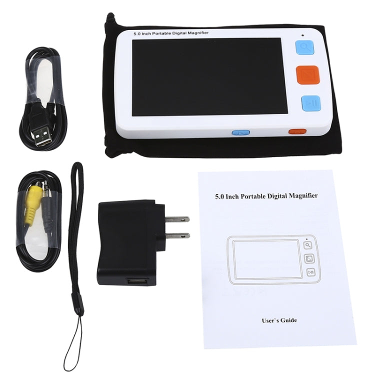 5.0 inch Portable HD Electronic Vision Aid Low Vision Magnifying Glass Reader, US Plug(Black) by buy2fix