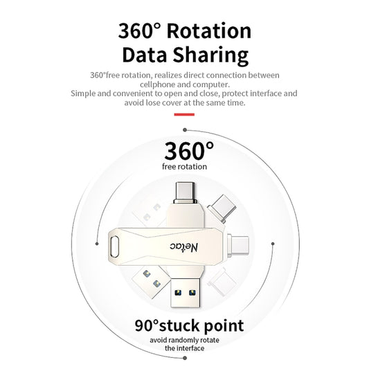 Netac U782C Type-C Dual Interface High-Speed Metal Computer USB Flash Drive, Capacity: 32GB by Netac