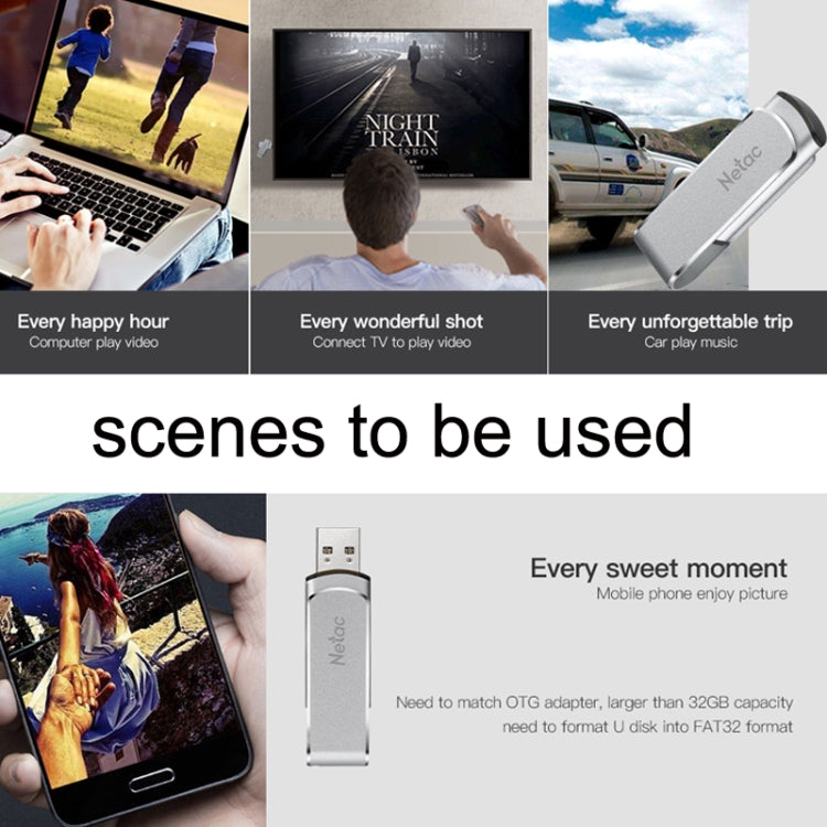 Netac U388 High Speed USB3.0 Metal Rotating Car Computer U Disk, Capacity: 128GB by Netac