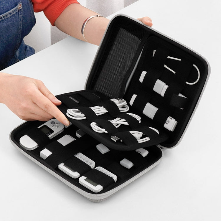 Baona BN-F018 Multifunctional Double Layer EVA Hard Shell U Disk Data Cable Storage Bag(Black) by Baona