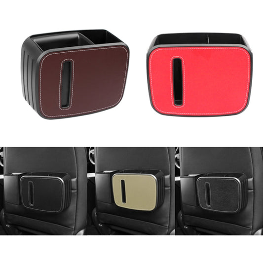 Car Drain Tissue Box Umbrella Storage Pocket Bag Storage Box Car Trash Can(Flip Fur Red) by buy2fix