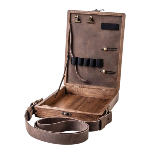 Multifunctional Artist Writer Brush Tool Storage Wooden Box(Khaki) by buy2fix