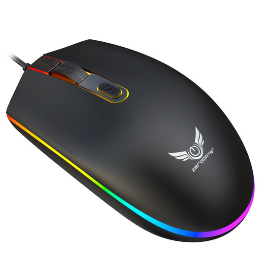 Zerodate V6 4 Keys 1600DPI Game Colorful RGB Marquee USB Wired Mouse, Cable Length: 1.35m(Black) by buy2fix