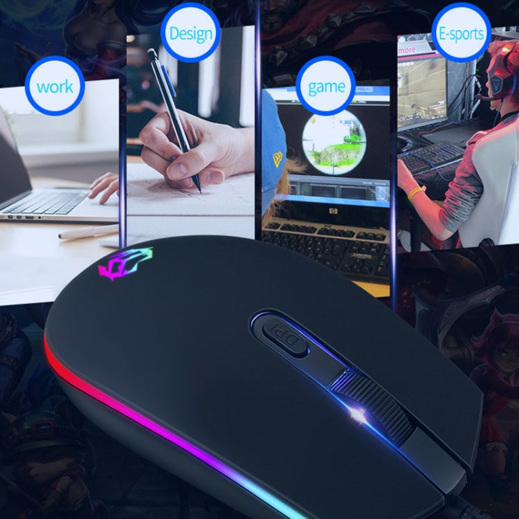 Zerodate V6 4 Keys 1600DPI Game Colorful RGB Marquee USB Wired Mouse, Cable Length: 1.35m(Black) by buy2fix