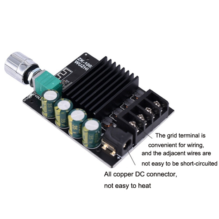 ZK-1002L Mini High Power Bluetooth Amplifier Board with Knob Adjust Volume Switch by buy2fix