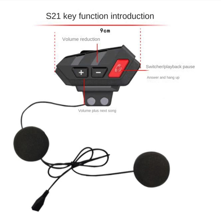 S21 Riding Helmet Bluetooth Intercom Headset, Specification: With USB Cable(Black) by buy2fix