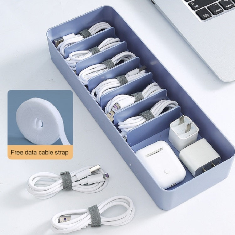 Desktop Data Cable Storage Box Dust-proof Line Box Single-layer(Blue) by buy2fix