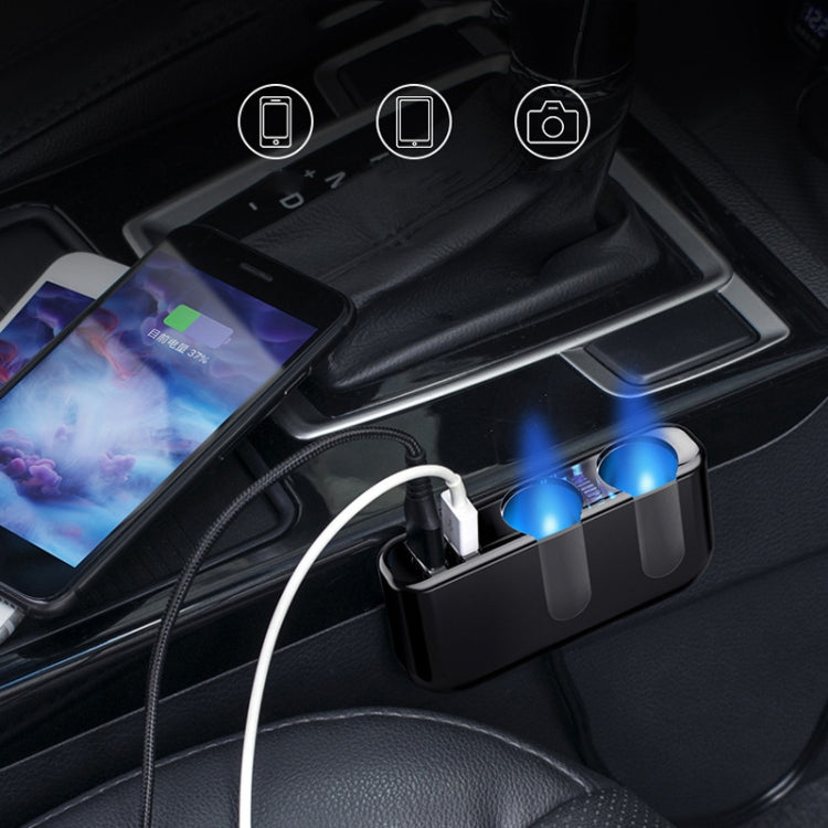 SHUNWEI Car Cigarette Lighter Charger 12/24V USB Converts Socket, Style: 2 Holes 2 USB Voltage by SHUNWEI