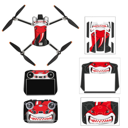 Sunnylife Drone+Remote Control Protective Sticker For DJI Mini 3 Pro RC Version(Shark Red) by Sunnylife