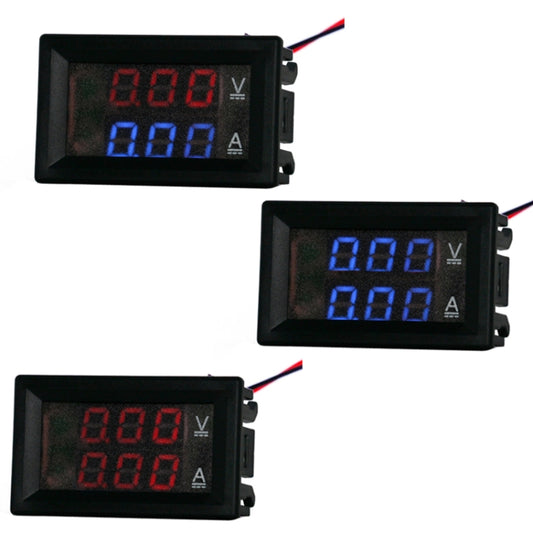 Dual-Display Voltage Current Meter Digital DC Voltage Meter, Specification: 50A (Red Blue) by buy2fix