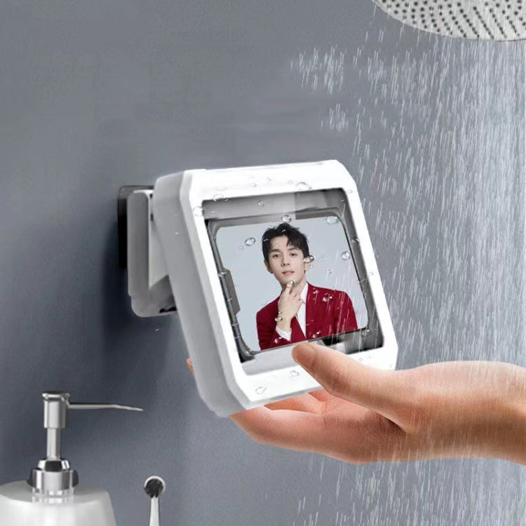 Retractable Rotating Bathroom Waterproof Mobile Phone Box Wall Mount Mobile Phone Holder(Black) by buy2fix