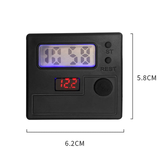 Motorcycle Clock Digital Display Dual USB Phone Charger Waterproof 5V 3A Fast Charge(Black) by buy2fix