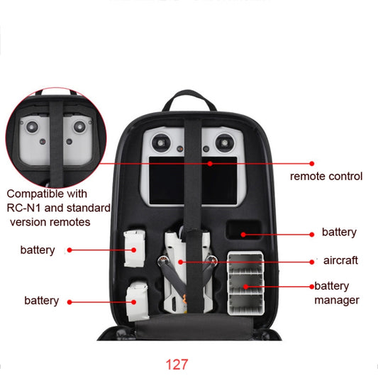 Waterproof Compression Hard Shell Backpack for DJI Mini 3 Pro, Size: 127 Small(Brushed Gray) by buy2fix
