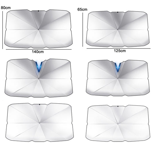 Car Windshield Telescopic Folding Thermal Insulation Parasol, Size: Silver Coated Large by buy2fix