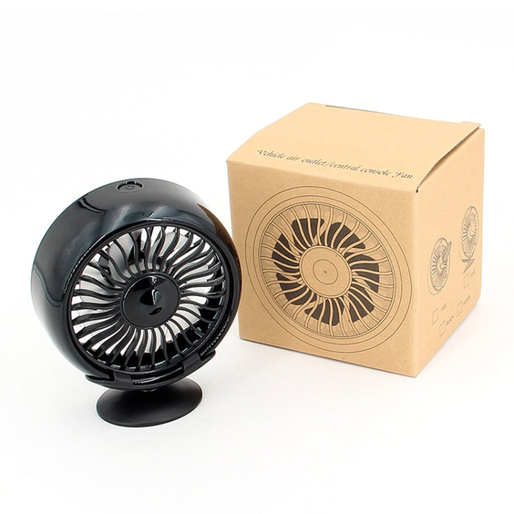 F102 Vehicle Dashboard Multi-function USB Colorful Lights Fan(Black) by buy2fix