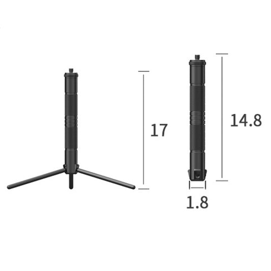 Foldable Portable Aluminum Alloy Tripod Light Stand Mobile Phone Live Tripod(Black) by buy2fix
