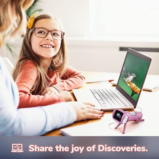 Children Camera Microscope USB Electronic Microscope Digital Magnifying Glass(Pink) by buy2fix