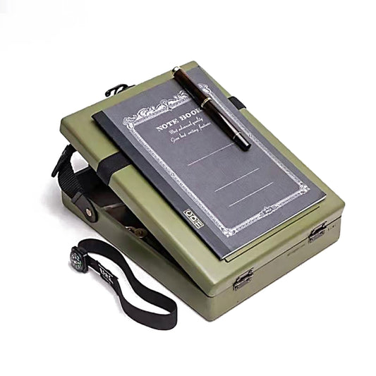 Writer Messenger Wooden Box Walnut Briefcase(Green) by buy2fix