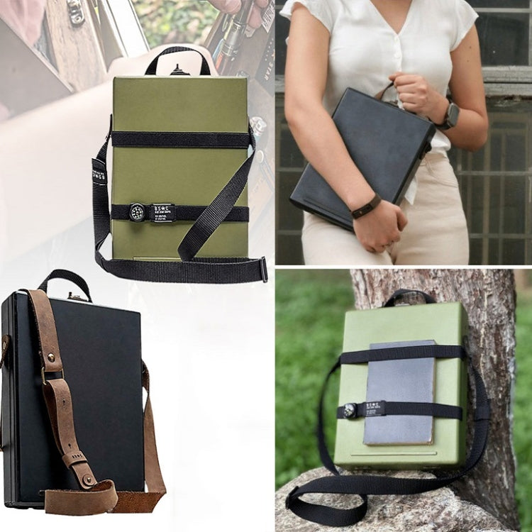 Writer Messenger Wooden Box Walnut Briefcase(Green) by buy2fix