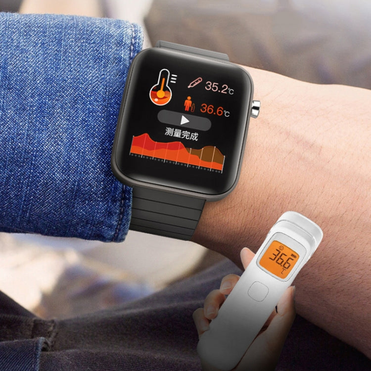 T68 1.54 Inch Body Temperature Monitoring Smart Watch with Flashlight Function(Black) by buy2fix