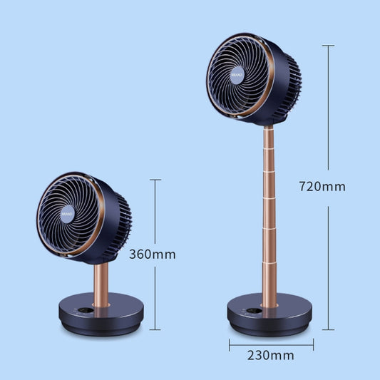 Shaking Head Air Circulation Fan Household Silent Bedroom Floor Fan, CN Plug(Dark Blue) by buy2fix