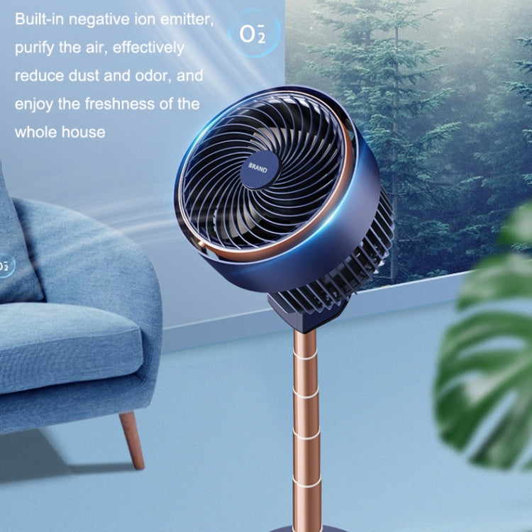 Shaking Head Air Circulation Fan Household Silent Bedroom Floor Fan, CN Plug(Dark Blue) by buy2fix