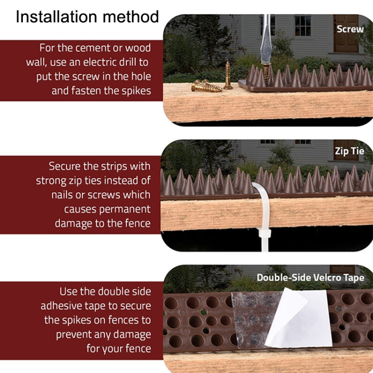 Plastic Bird Repellent Thorns Fence Anti-climb Nails(Black) by buy2fix